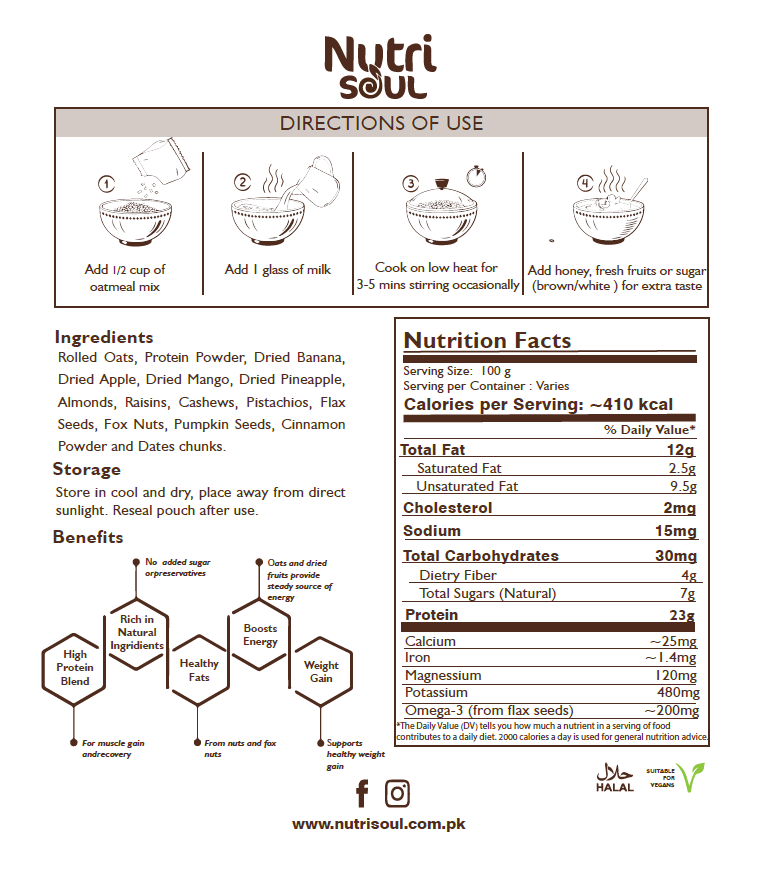 Nutri Soul Premium Oatmeal (For Weight Gain)