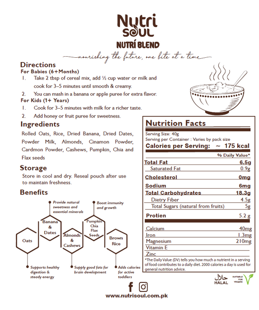 Nutri Soul's Nutri Blend Cereal for Kids (6+ Months)