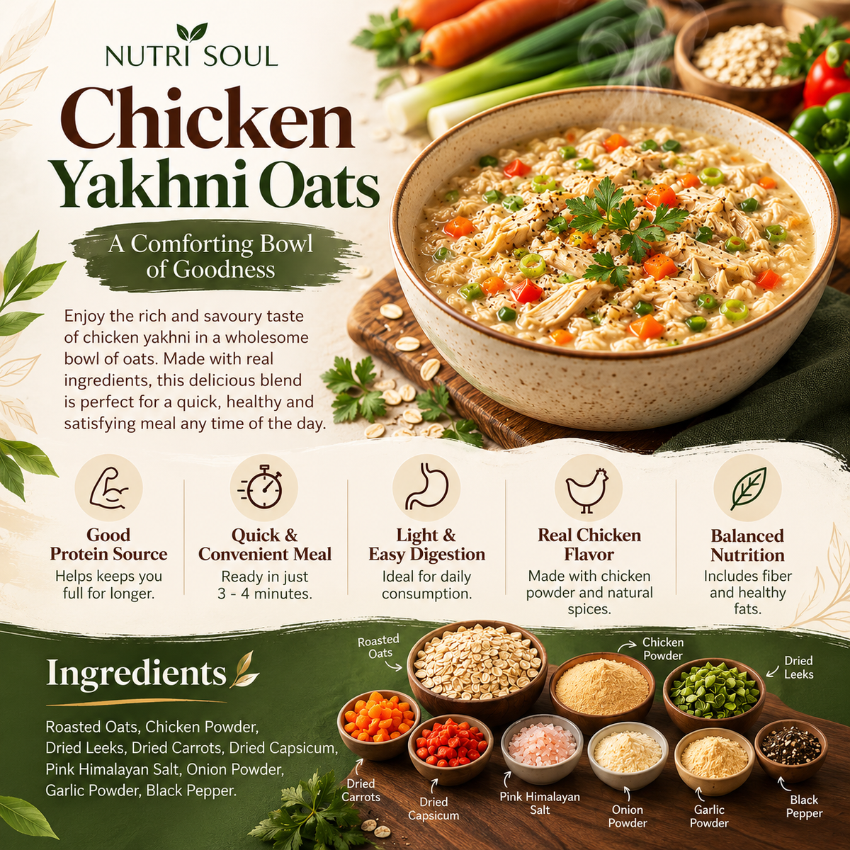 Chicken Yakhni Oats